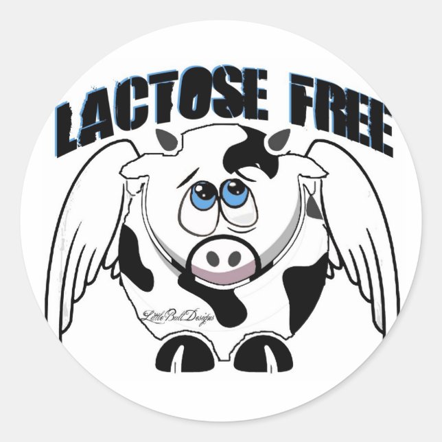 Lactose Free Cow Classic Round Sticker (Front)
