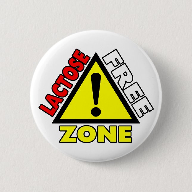 Lactose Free Zone (Dairy Free) Button (Front)