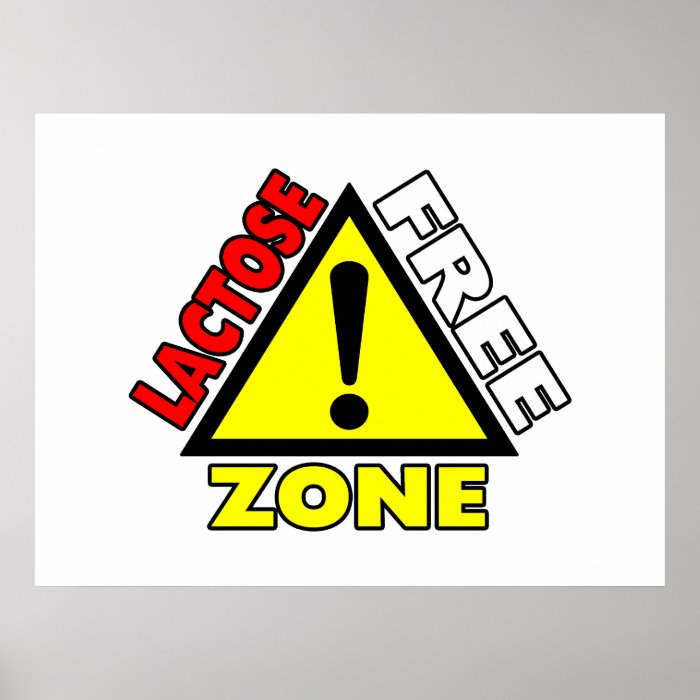 Lactose Free Zone (Dairy Free) Posters