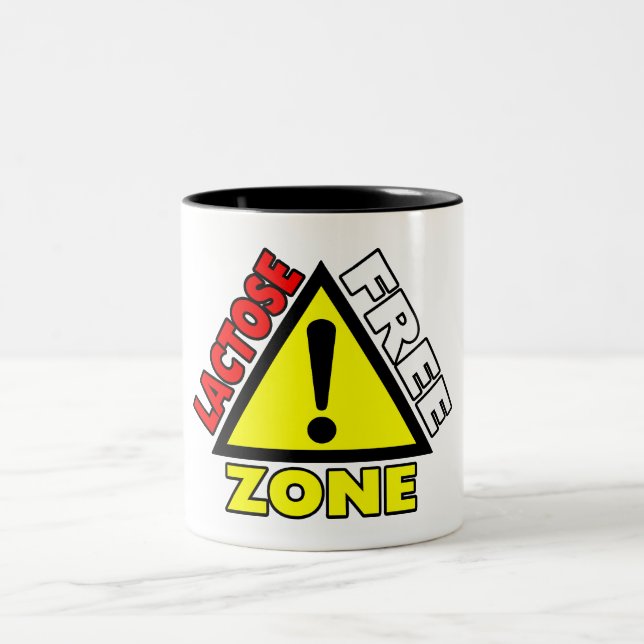 Lactose Free Zone (Dairy Free) Two-Tone Coffee Mug (Center)
