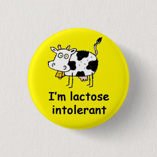 Lactose Intolerance Allergy Alert Button (Front)