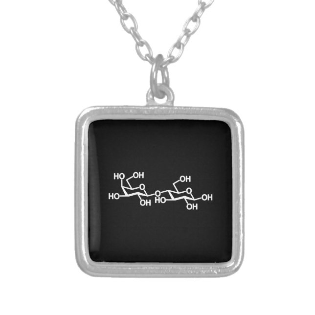 Lactose Milk Structure Silver Plated Necklace (Front)