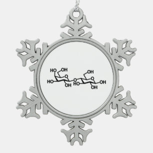 Lactose Milk Structure Snowflake Pewter Christmas Ornament