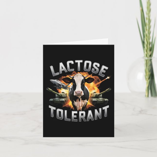 Lactose Tolerant Funny Cow Meme Cheese Diet Gym  Card (Front)