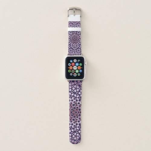 Lacy abstract floral violet blue morph geometrn apple watch band