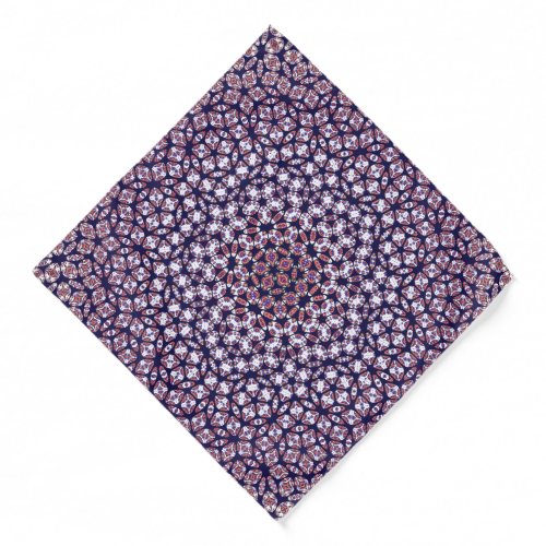 Lacy abstract floral violet blue morph geometrn bandana