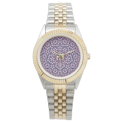 Lacy abstract floral violet blue morph geometrn watch
