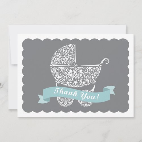 Lacy Baby Carriage Thank You Note
