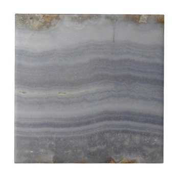 Lacy Blue Agate Natural Cabochon Ceramic Tile by ScrdBlueCollectibles at Zazzle