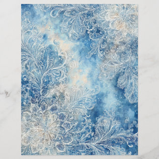 Lacy Blue Scrapbooking Paper