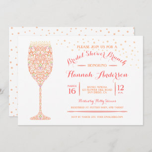 Lacy Champagne Bridal Shower Brunch Invitation