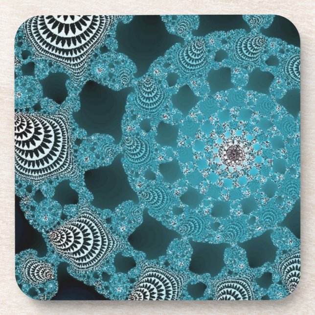 Lacy Doily in Blue Coaster (Front)