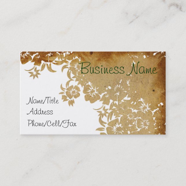 Lacy Floral Pattern Business Card (Front)