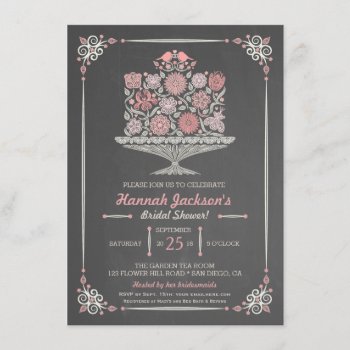 Lacy Flower Cake Bridal Shower Invitation Ii by pj_design at Zazzle