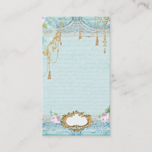 Lacy frills n pink roses business cards