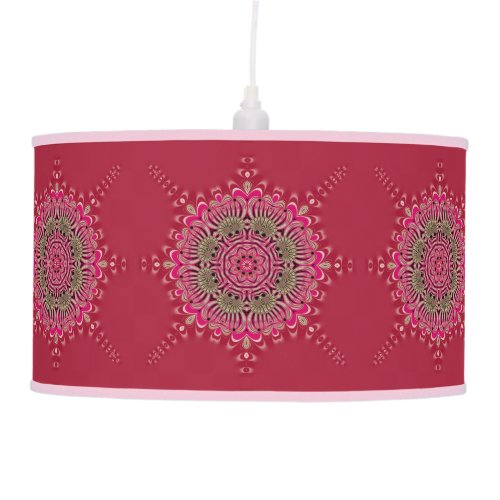 Lacy geometric mandala Pink Lampshade Ceiling Lamp