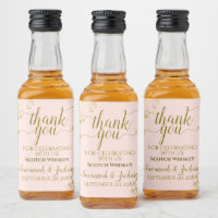 Lacy Gold on Blush Pink Wedding Thank You Mini