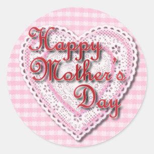 Lacy heart for Mom on Mother's Day Classic Round Sticker