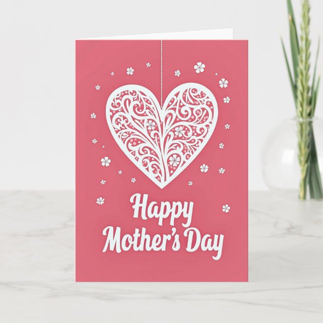 Lacy Heart Mothers Day Card (Front)