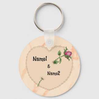 Lacy Heart Rose  custom keychains