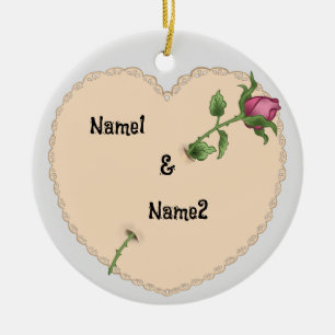 Lacy Heart Rose ornament