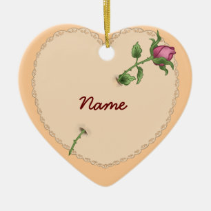 Lacy Heart Rose  ornament