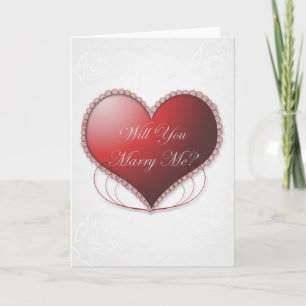 Lacy Heart Will You Marry Me Card