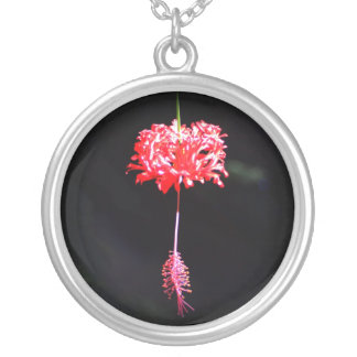 Lacy Hibiscus Silver Plated Necklace