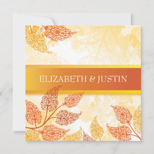 Lacy Leaves Fall Wedding Invitation