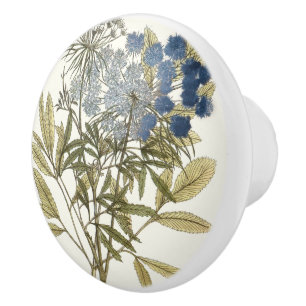 Lacy Leaves - Flowers and Greenery Ceramic Knob