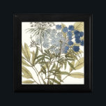 Lacy Leaves - Flowers and Greenery Gift Box<br><div class="desc">Lacy Leaves I by Unknown. Features blue-toned flowers with greenery.</div>