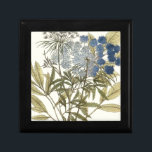 Lacy Leaves - Flowers and Greenery Gift Box<br><div class="desc">Lacy Leaves I by Unknown. Features blue-toned flowers with greenery.</div>