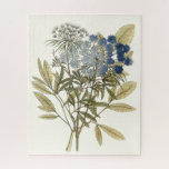 Lacy Leaves - Flowers and Greenery Jigsaw Puzzle<br><div class="desc">Lacy Leaves I by Unknown. Features blue-toned flowers with greenery.</div>