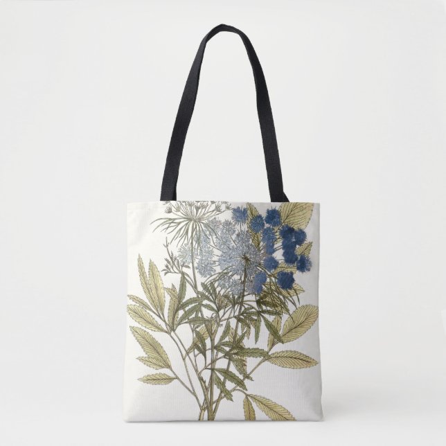 Lacy Leaves - Flowers and Greenery Tote Bag (Front)