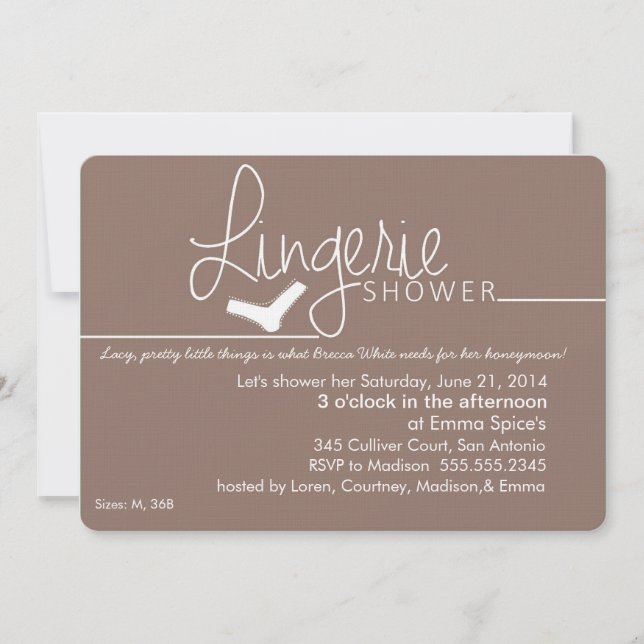 Lacy, Little Lingerie Shower Invitation (Front)