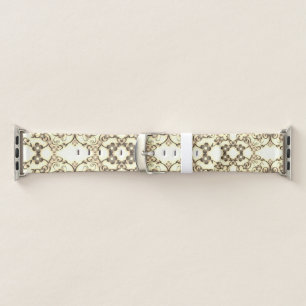 Lacy Look of Flowers Golden Sepia Apple Watch Band