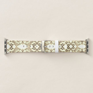 Lacy Look of Flowers Golden Sepia Apple Watch Band