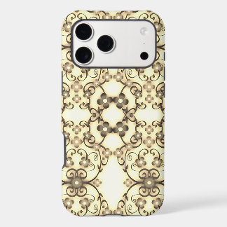 Lacy Look of Flowers Golden Sepia iPhone 17 Pro Max Case