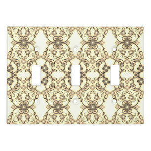 Lacy Look of Flowers Golden Sepia Light Switch Cover