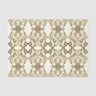 Lacy Look of Flowers Golden Sepia Tissue Paper