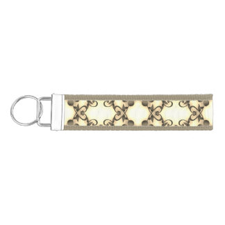 Lacy Look of Flowers Golden Sepia Wrist Keychain
