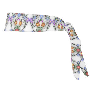 Lacy Look of Flowers Pink Tie Headband