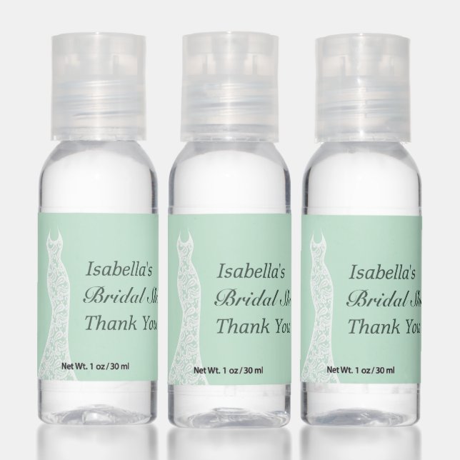 Lacy Mint Bridal Shower Hand Sanitizer (Set)