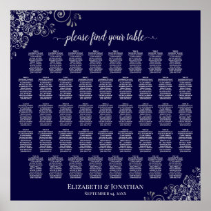 Lacy Navy Blue & Silver 43 Table Seating Chart