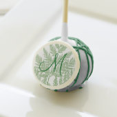 Lacy Paw Green Fern Frond Monogram Cake Pops (Front Insitu)