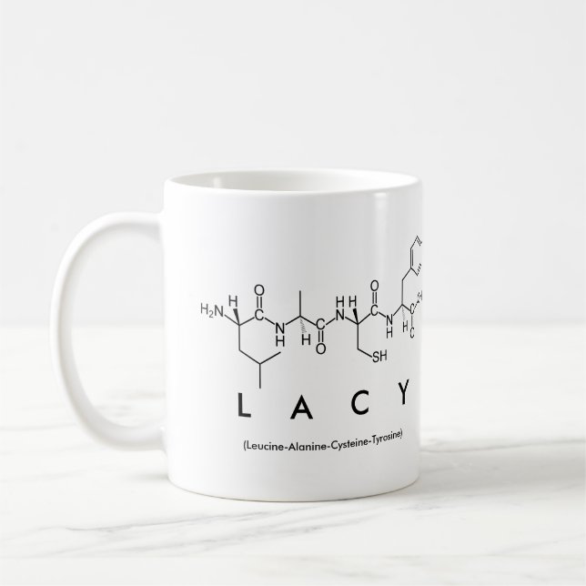 Lacy peptide name mug (Left)
