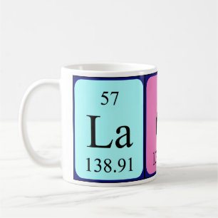 Lacy periodic table name mug