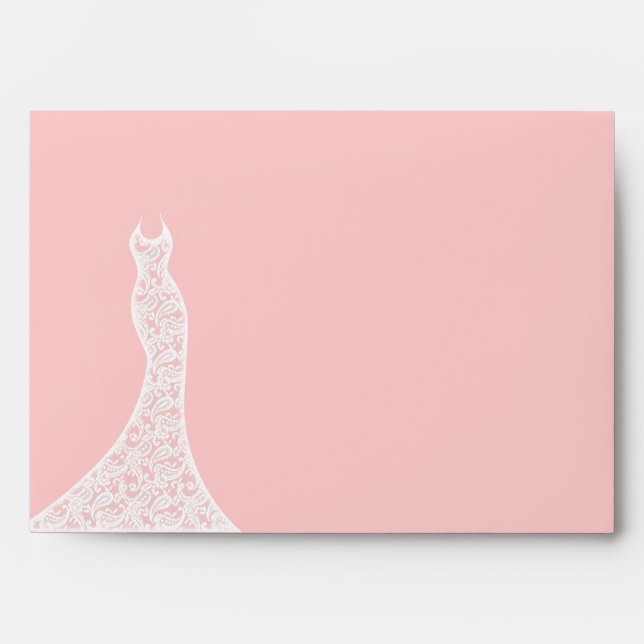 Lacy Pink Bridal Shower Envelope (Front)