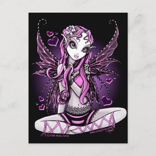 Lacy Pink Fairy Valentines Day Postcard