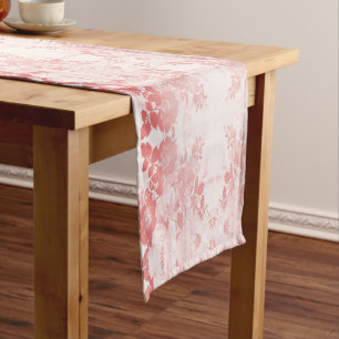 Lacy pink flowers long table runner